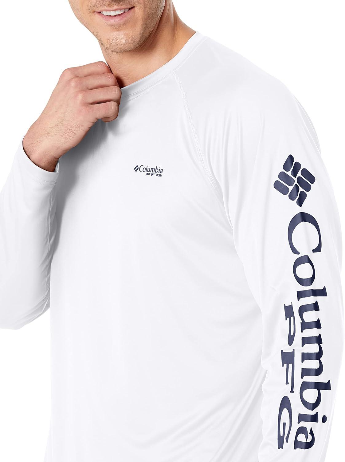 imageColumbia Mens PFG Terminal Tackle Long Sleeve ShirtWhiteNightshade Logo