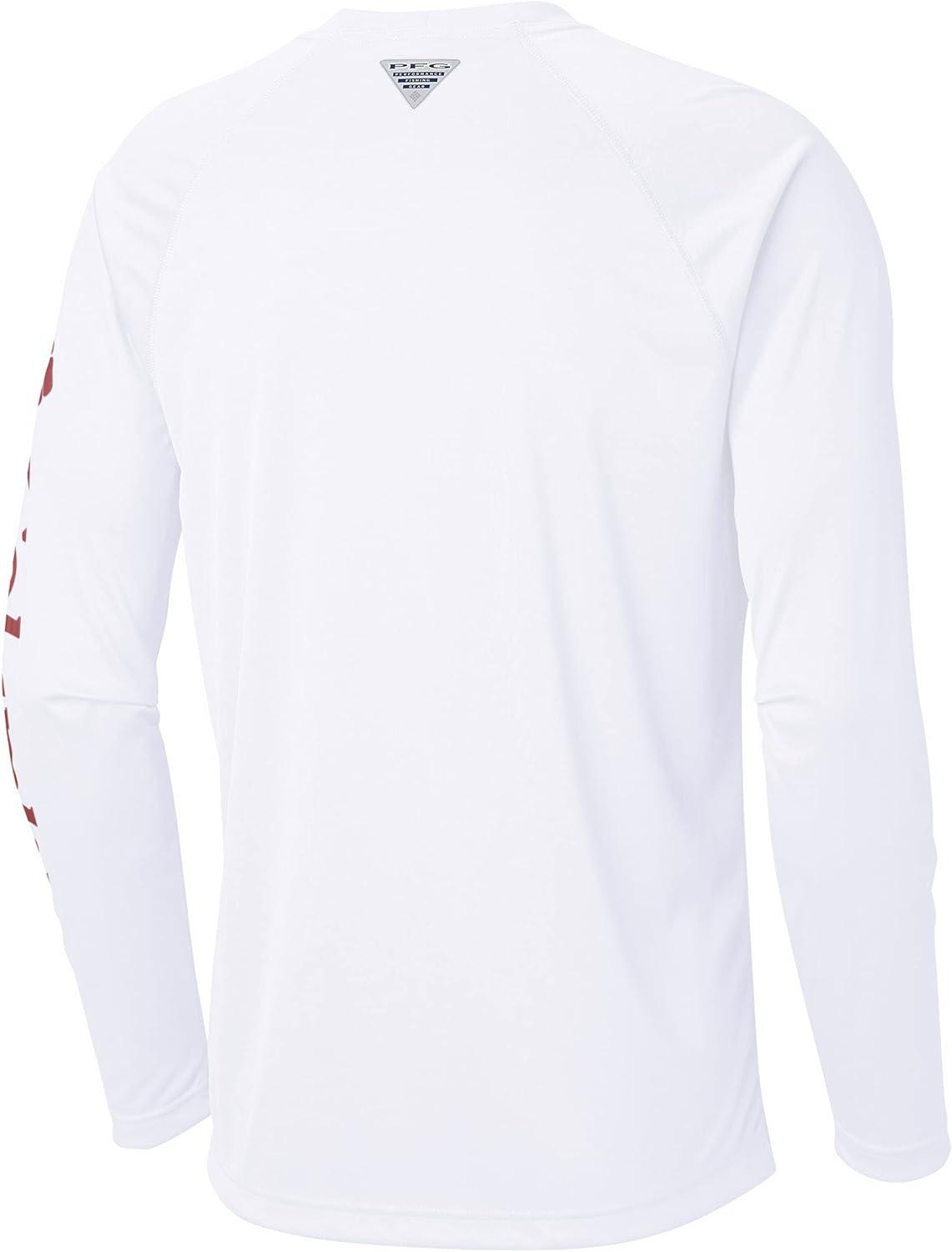 imageColumbia Mens PFG Terminal Tackle Long Sleeve ShirtWhiteRed Jasper Logo
