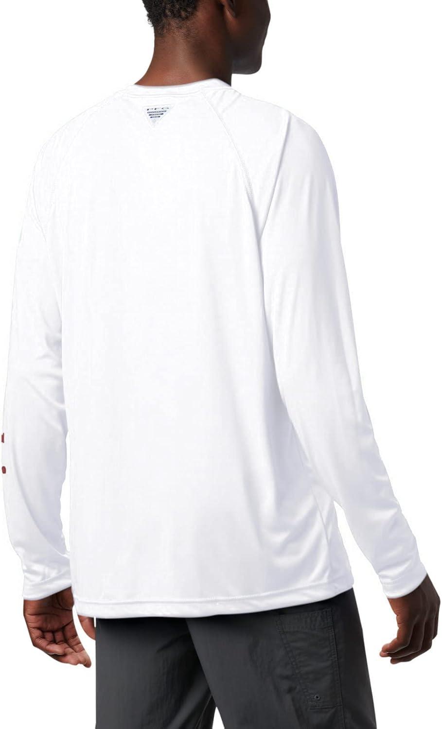 imageColumbia Mens PFG Terminal Tackle Long Sleeve ShirtWhiteRed Jasper Logo