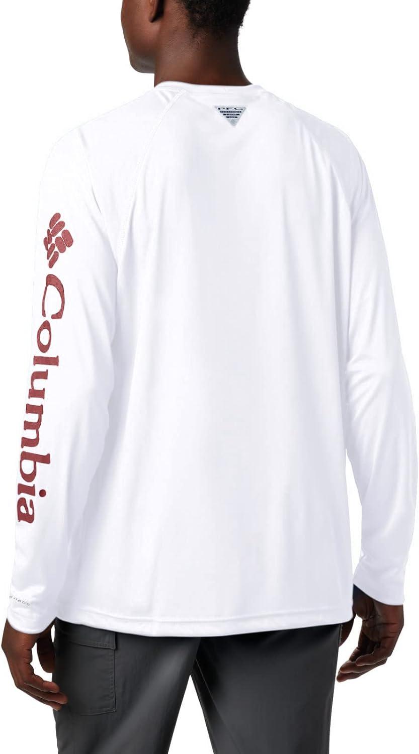 imageColumbia Mens PFG Terminal Tackle Long Sleeve ShirtWhiteRed Jasper Logo