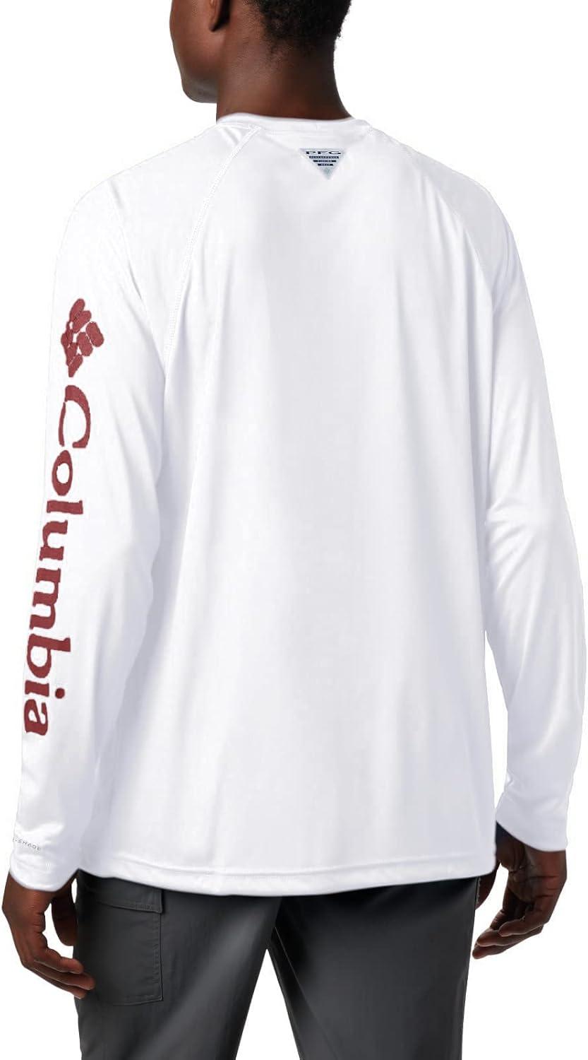 imageColumbia Mens PFG Terminal Tackle Long Sleeve ShirtWhiteRed Jasper Logo