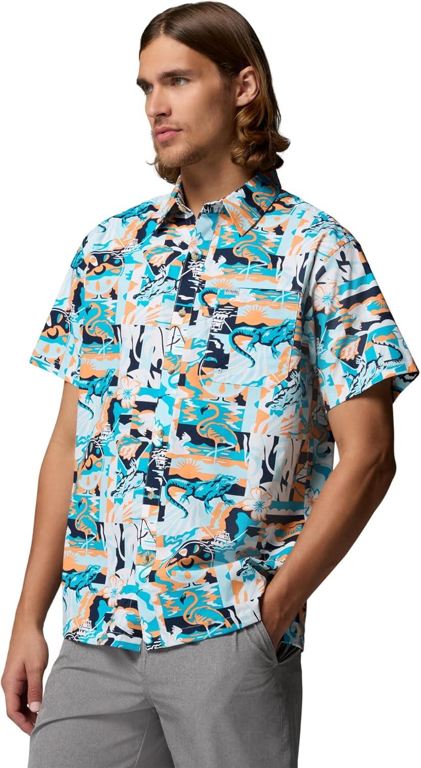 imageColumbia Mens PFG Trollers Best II Short Sleeve ShirtBright Nectar Saltwaters