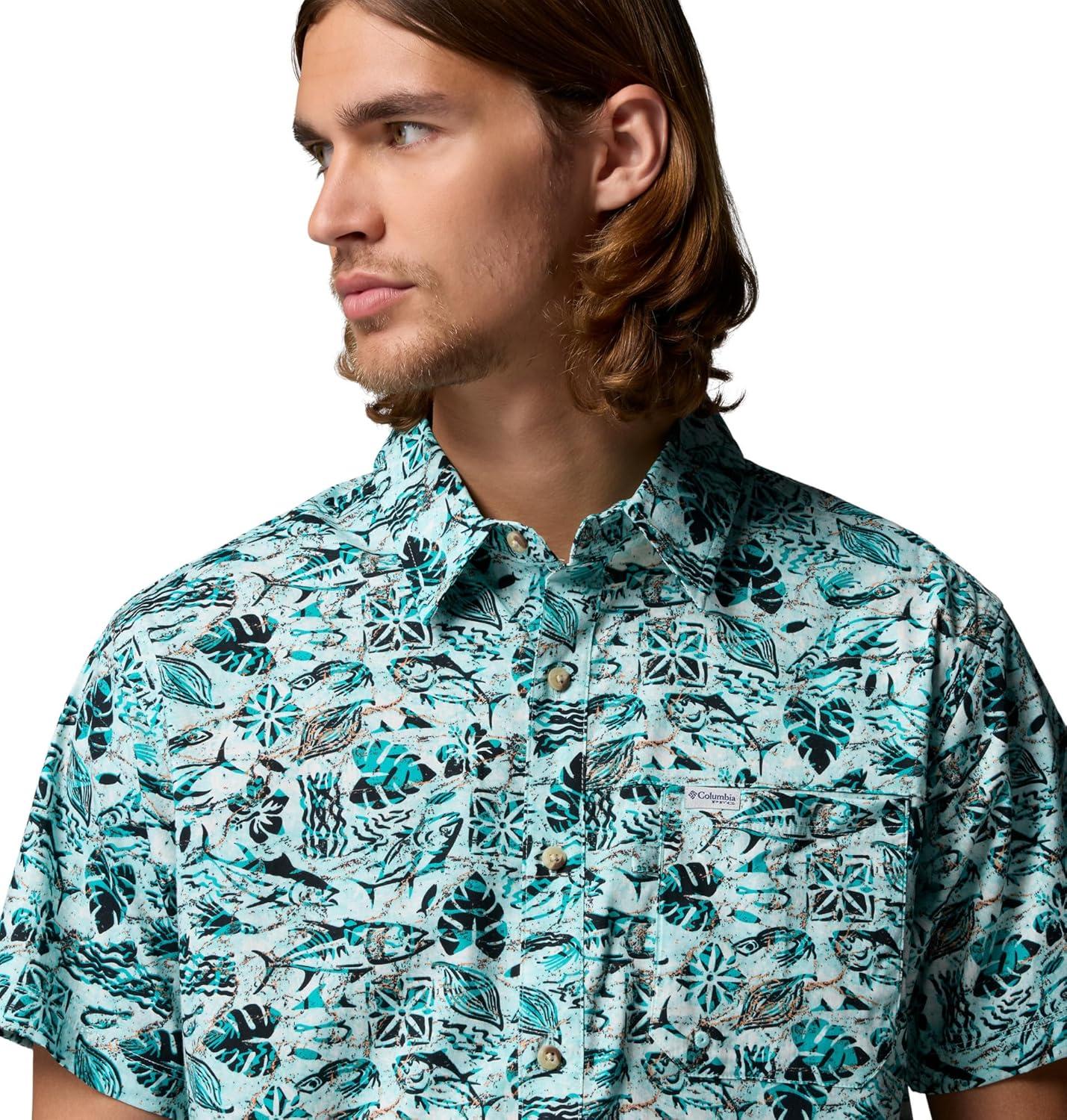 imageColumbia Mens PFG Trollers Best II Short Sleeve ShirtGulf Stream Bluewaters