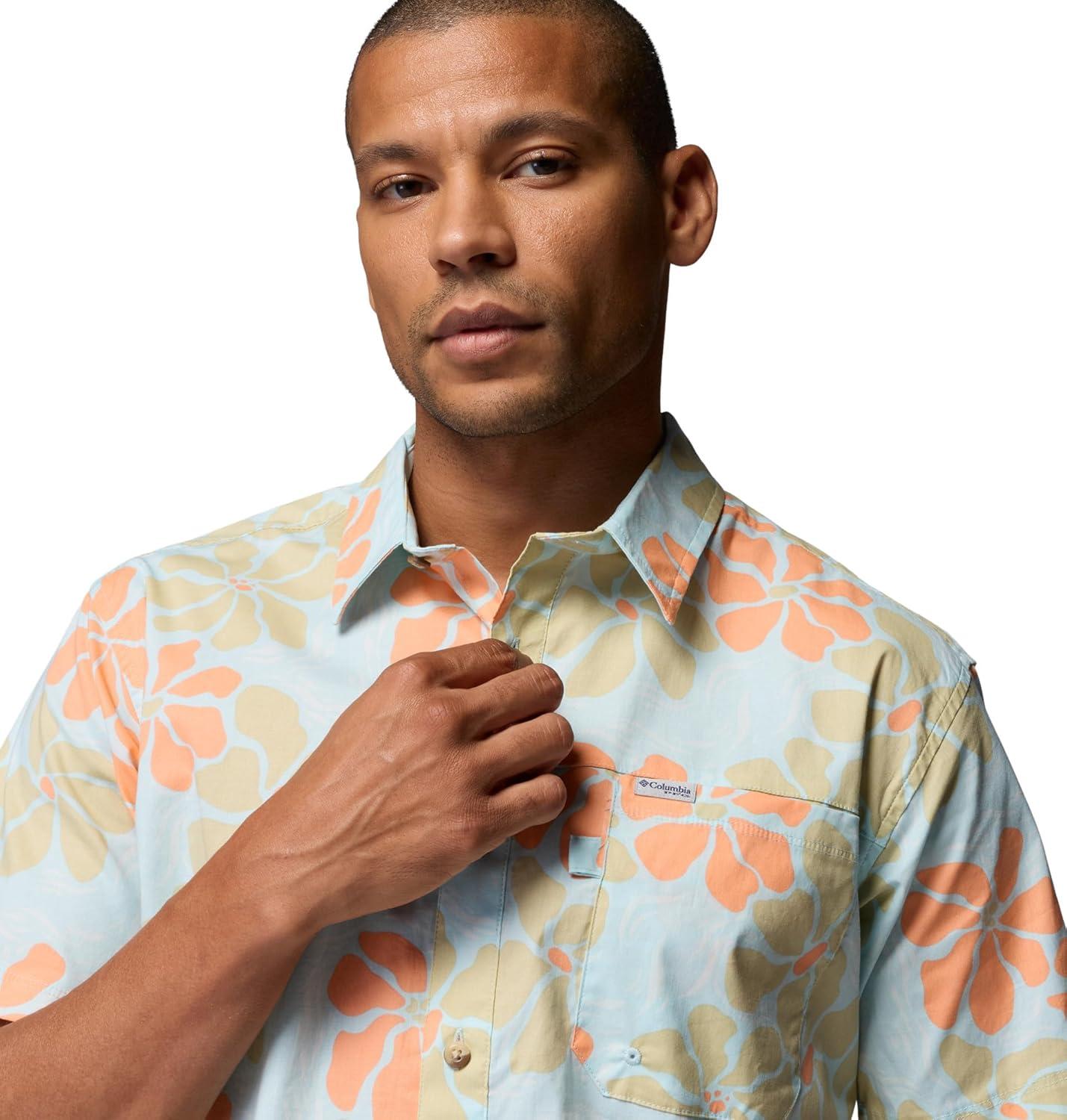 imageColumbia Mens PFG Trollers Best II Short Sleeve ShirtMarine Light Floated