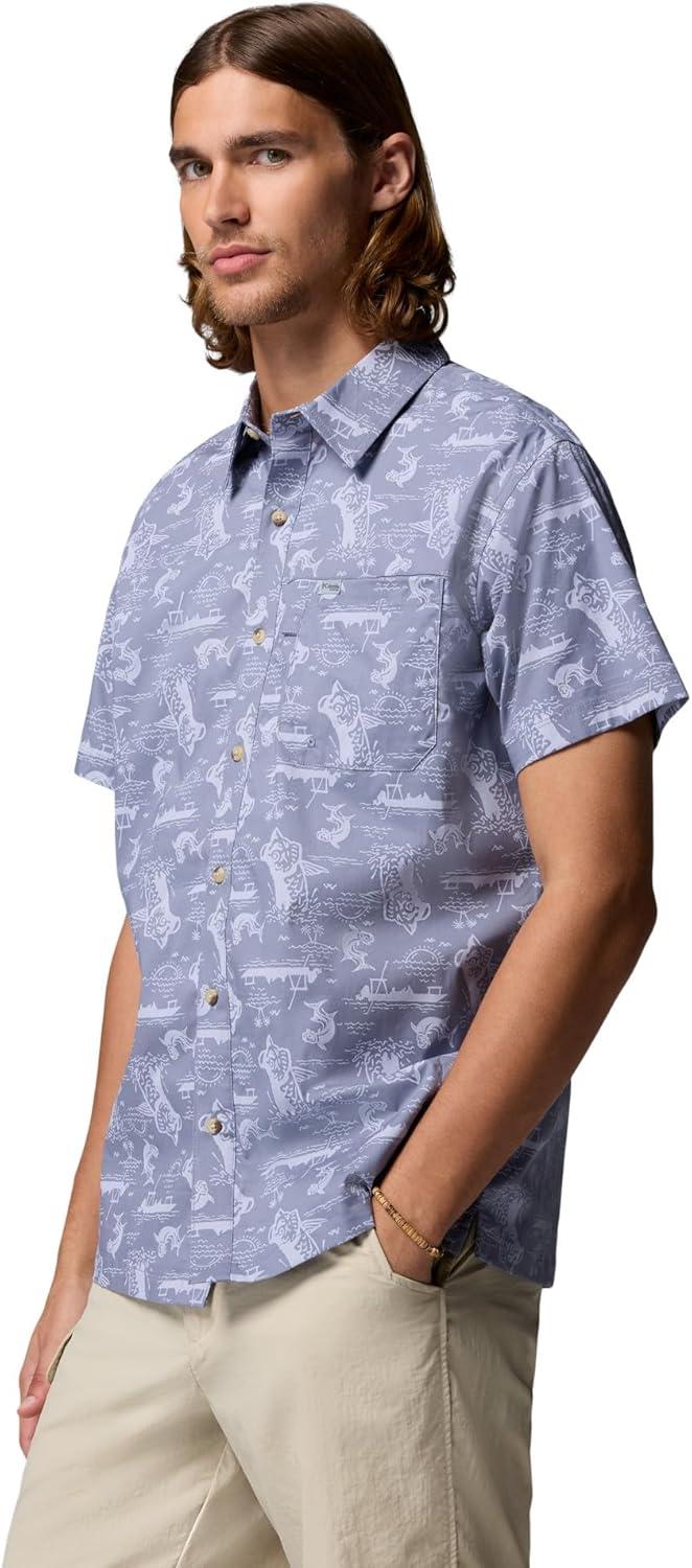 imageColumbia Mens PFG Trollers Best II Short Sleeve ShirtNew Moon Flatout