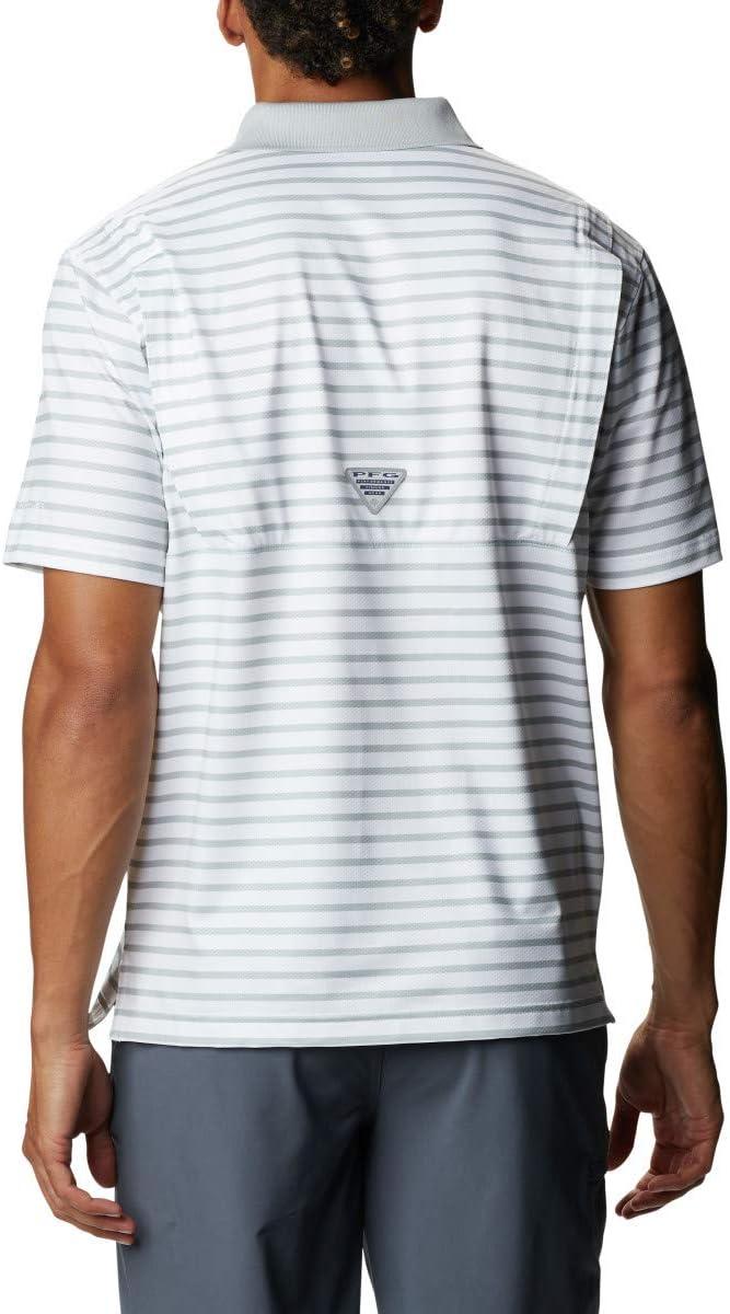 imageColumbia Mens Skiff Cast PoloCool GreyWhite Stripe
