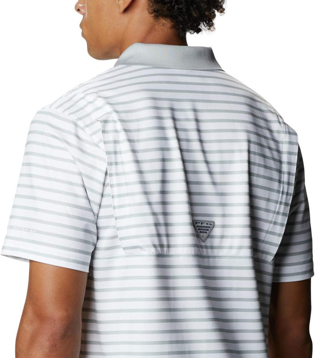 imageColumbia Mens Skiff Cast PoloCool GreyWhite Stripe