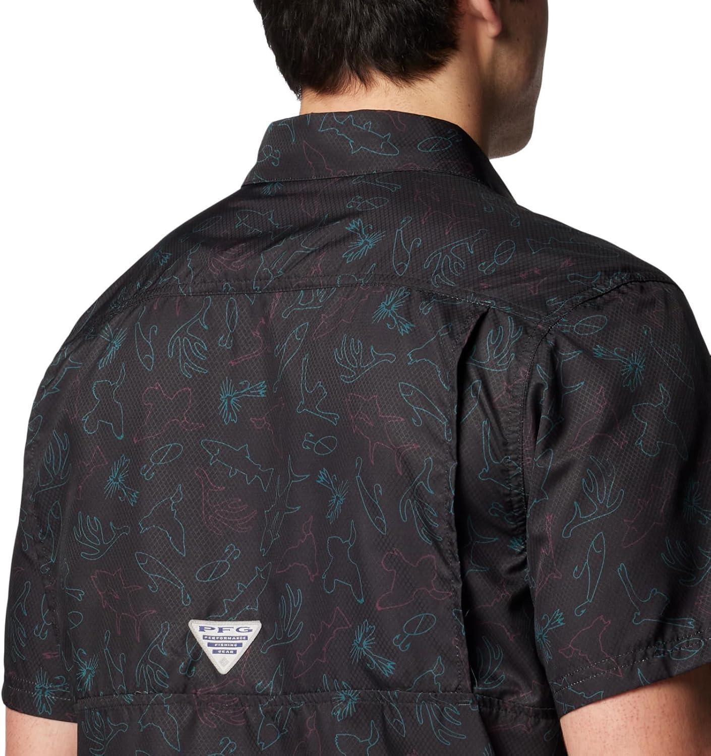 imageColumbia Mens Super Slack Tide Camp Shirt Short SleeveBlack Casted N Blasted