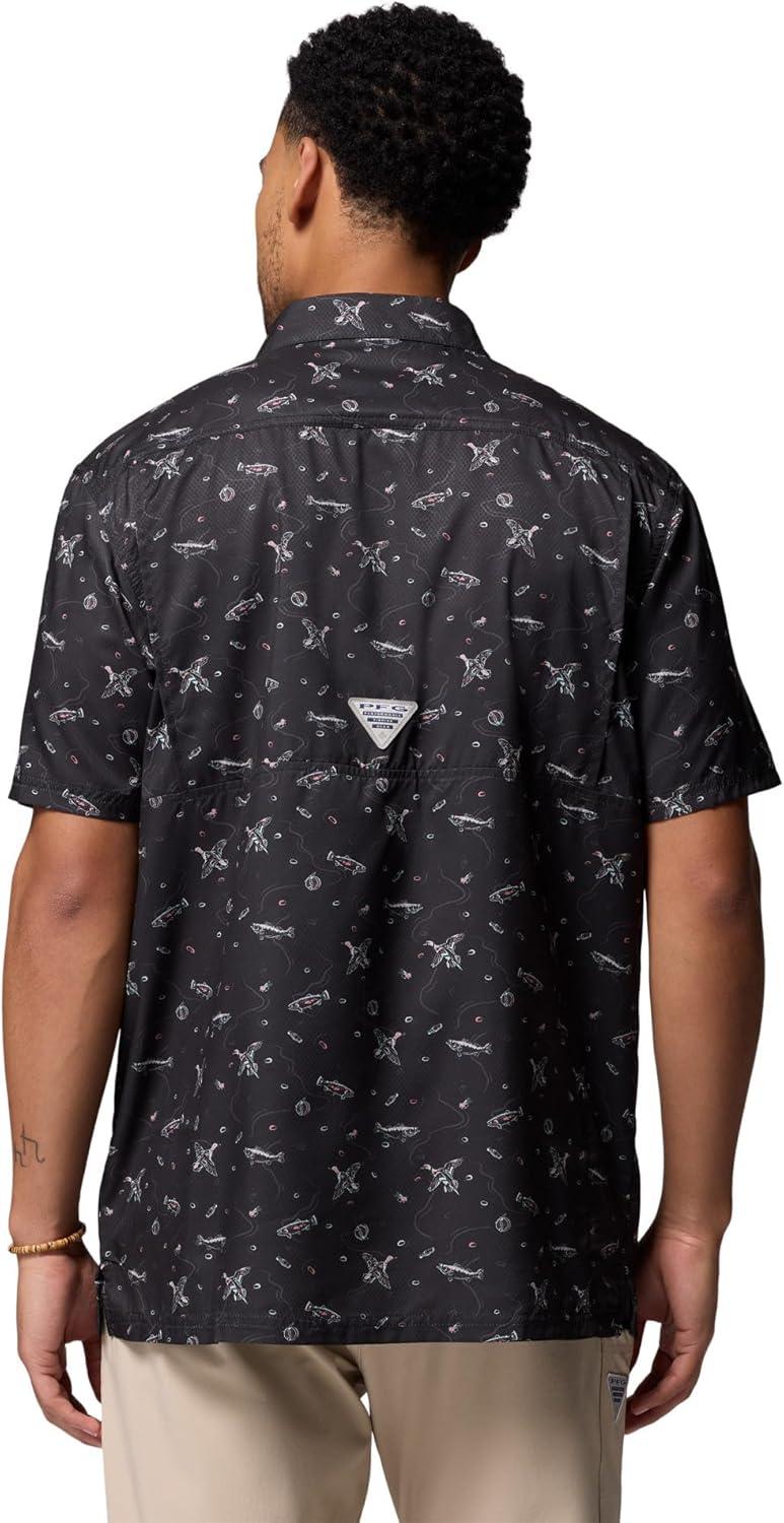 imageColumbia Mens Super Slack Tide Camp Shirt Short SleeveBlack Fish Hunt