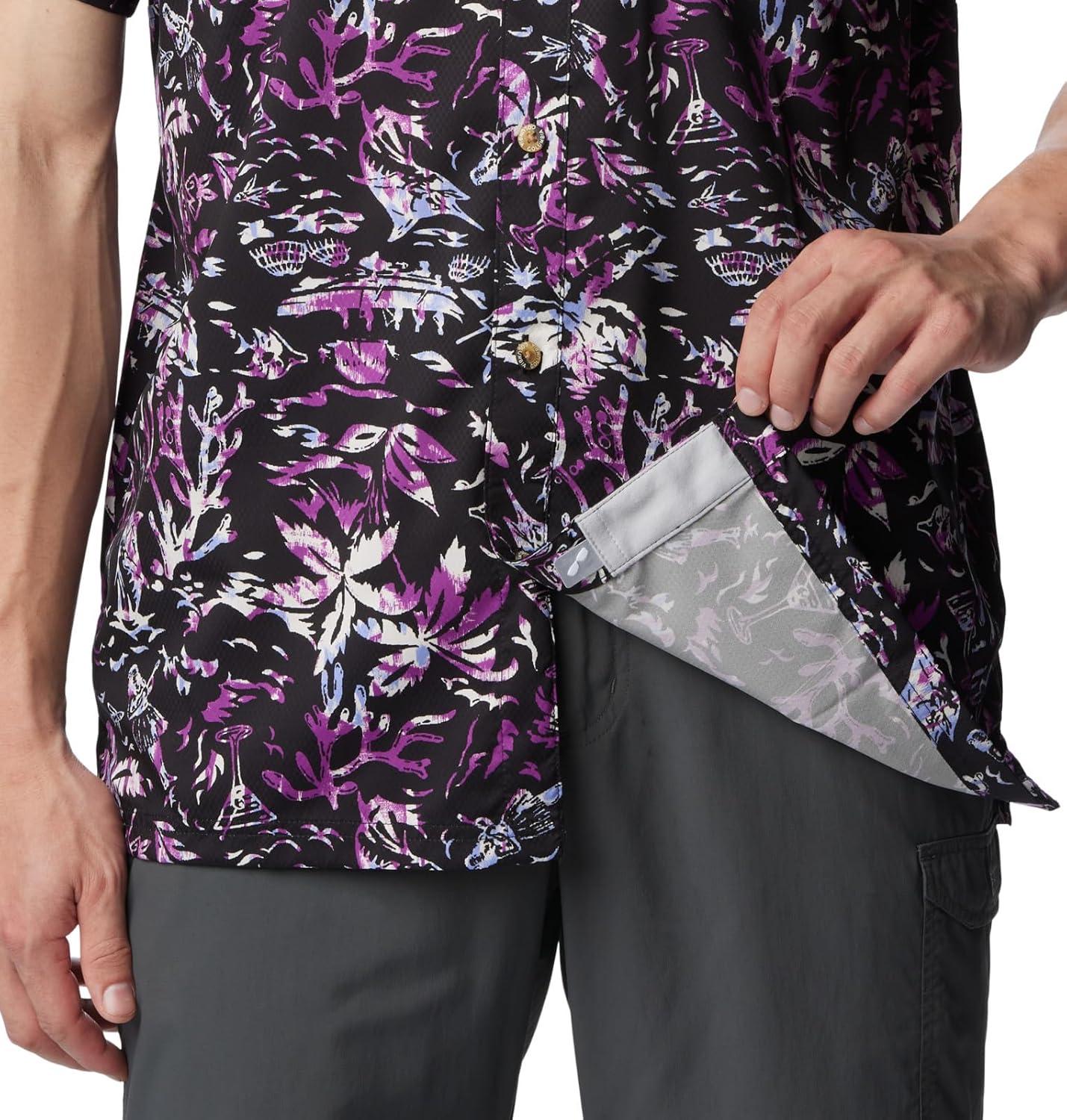 imageColumbia Mens Super Slack Tide Camp Shirt Short SleeveBlack Kona Kraze Print
