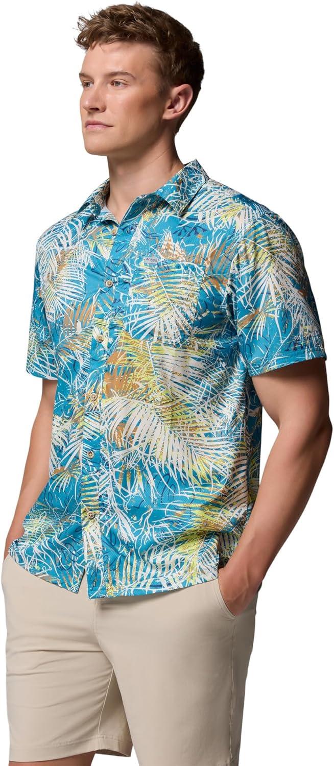 imageColumbia Mens Super Slack Tide Camp Shirt Short SleeveBlue Echo Hooked Up