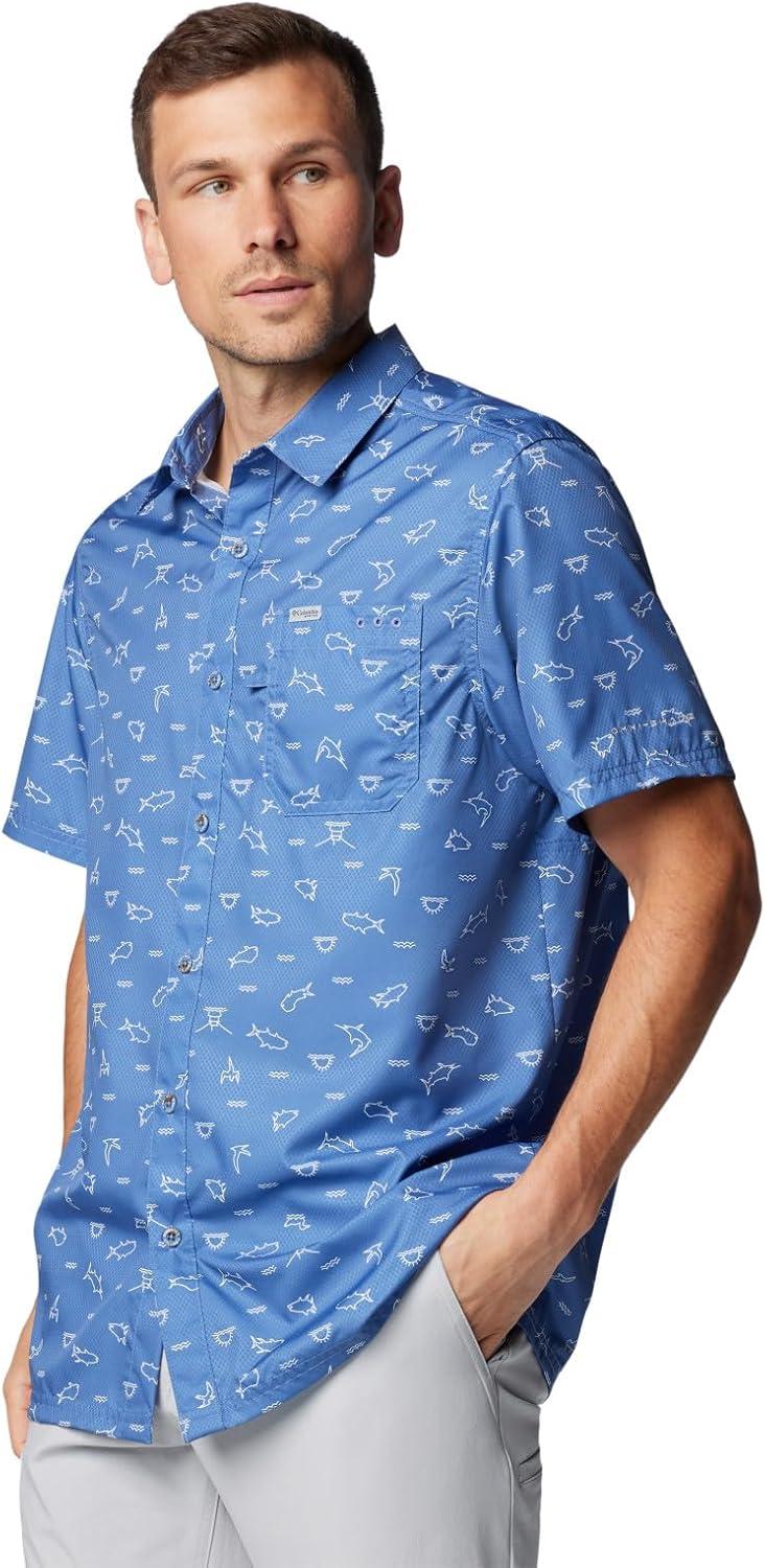 imageColumbia Mens Super Slack Tide Camp Shirt Short SleeveBluebell Deepdivers