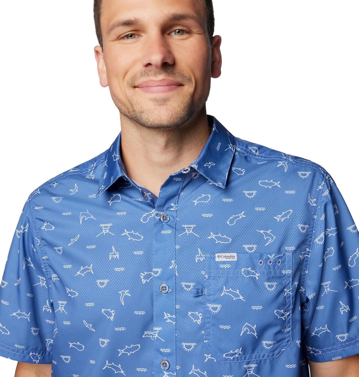 imageColumbia Mens Super Slack Tide Camp Shirt Short SleeveBluebell Deepdivers