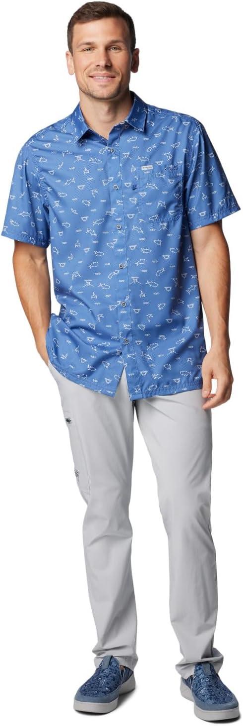 imageColumbia Mens Super Slack Tide Camp Shirt Short SleeveBluebell Deepdivers