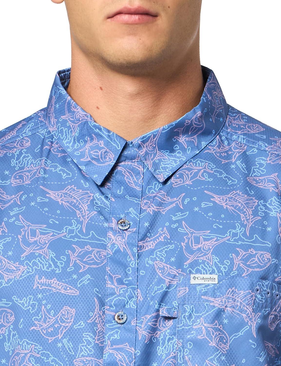 imageColumbia Mens Super Slack Tide Camp Shirt Short SleeveBluebell Keye Takeaway