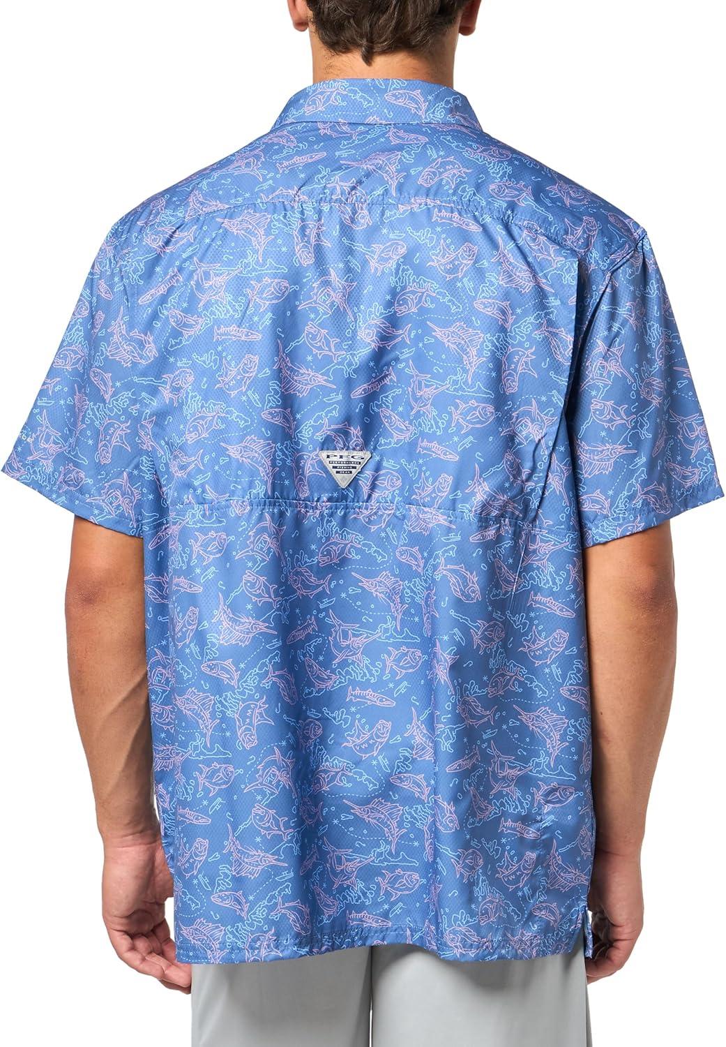 imageColumbia Mens Super Slack Tide Camp Shirt Short SleeveBluebell Keye Takeaway