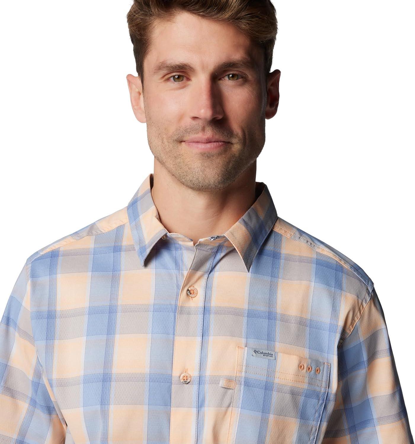 imageColumbia Mens Super Slack Tide Camp Shirt Short SleeveBluebell Ombre Check