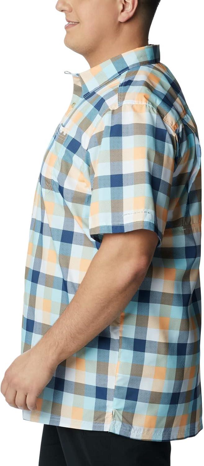 imageColumbia Mens Super Slack Tide Camp Shirt Short SleeveBright Nectar Multi Gingham