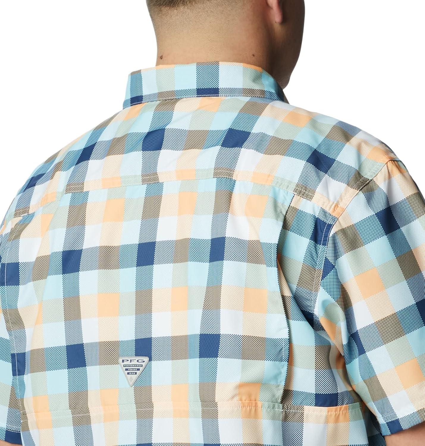 imageColumbia Mens Super Slack Tide Camp Shirt Short SleeveBright Nectar Multi Gingham
