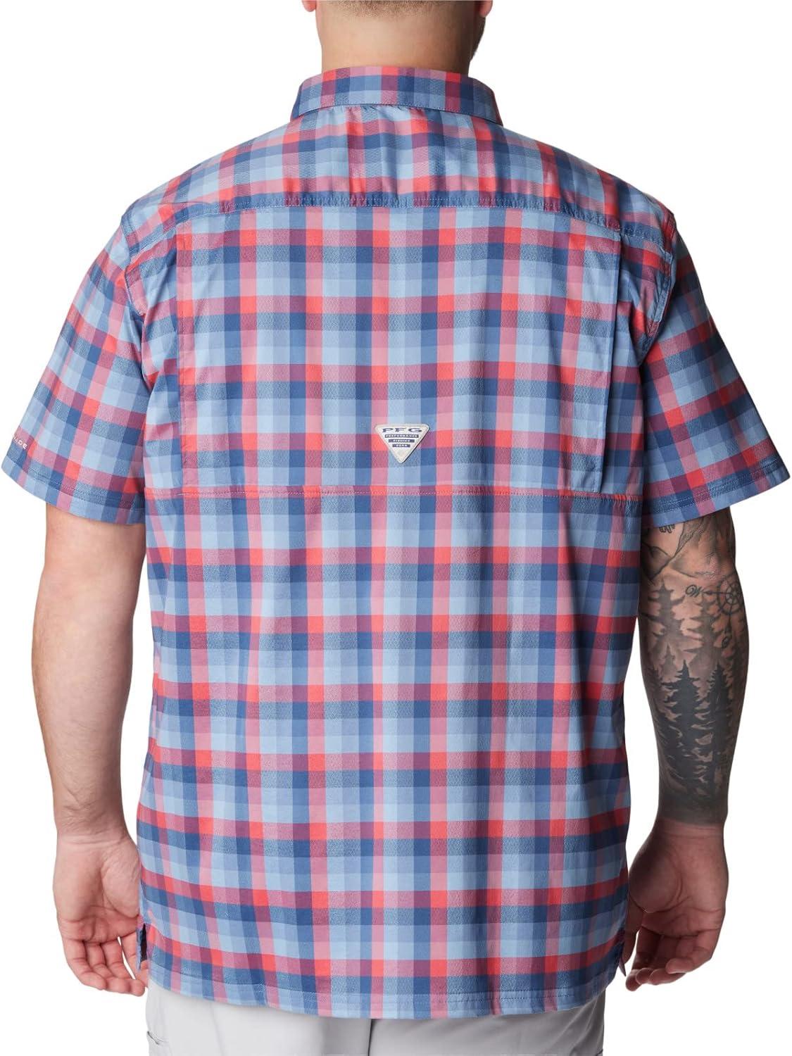 imageColumbia Mens Super Slack Tide Camp Shirt Short SleeveCarbon Mid Gingham