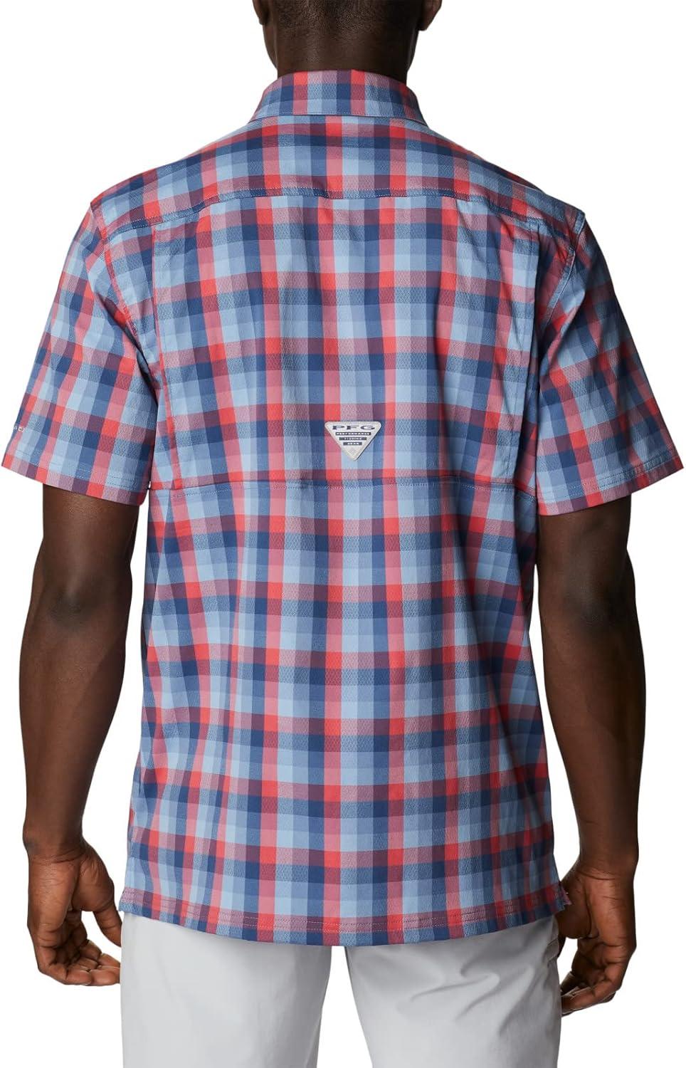 imageColumbia Mens Super Slack Tide Camp Shirt Short SleeveCarbon Mid Gingham