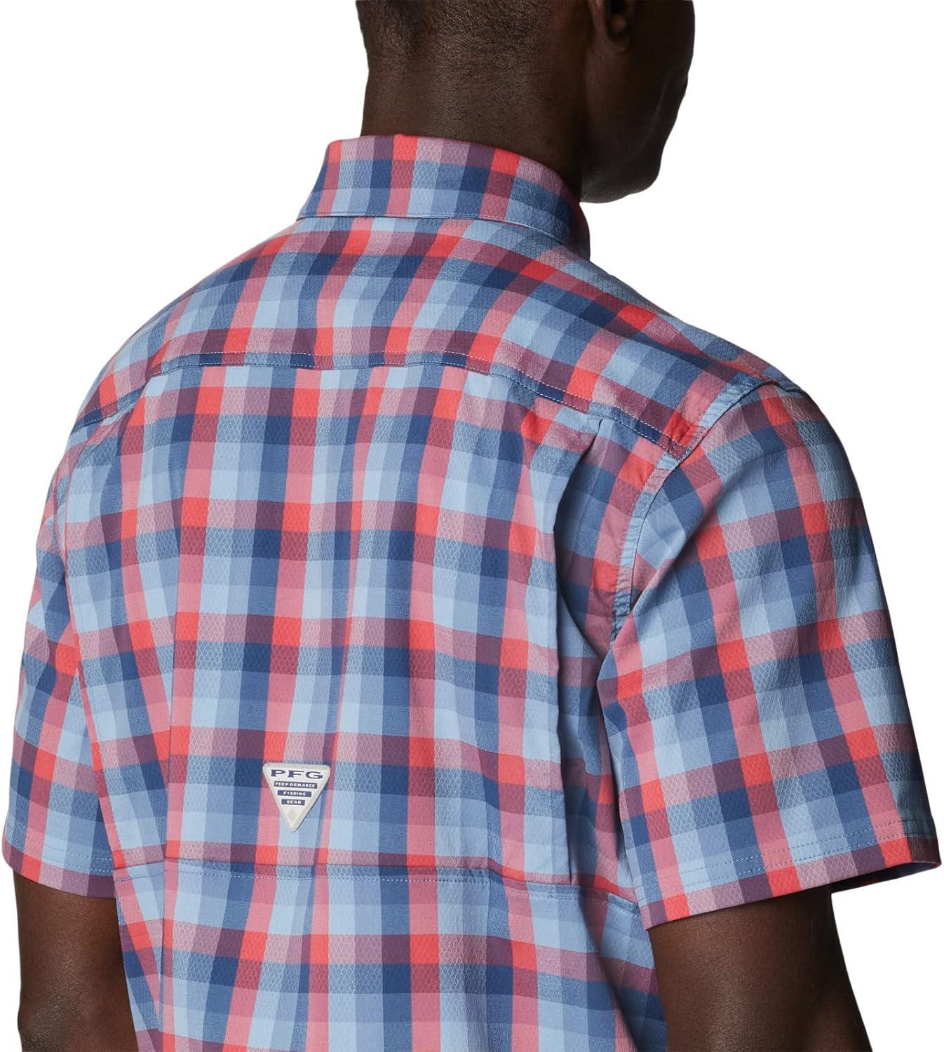 imageColumbia Mens Super Slack Tide Camp Shirt Short SleeveCarbon Mid Gingham