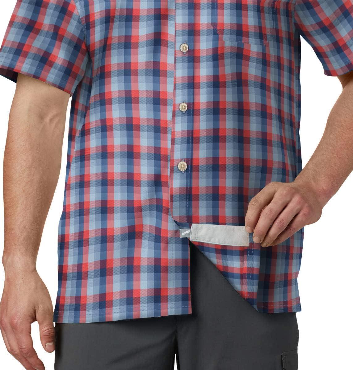 imageColumbia Mens Super Slack Tide Camp Shirt Short SleeveCarbon Mid Gingham