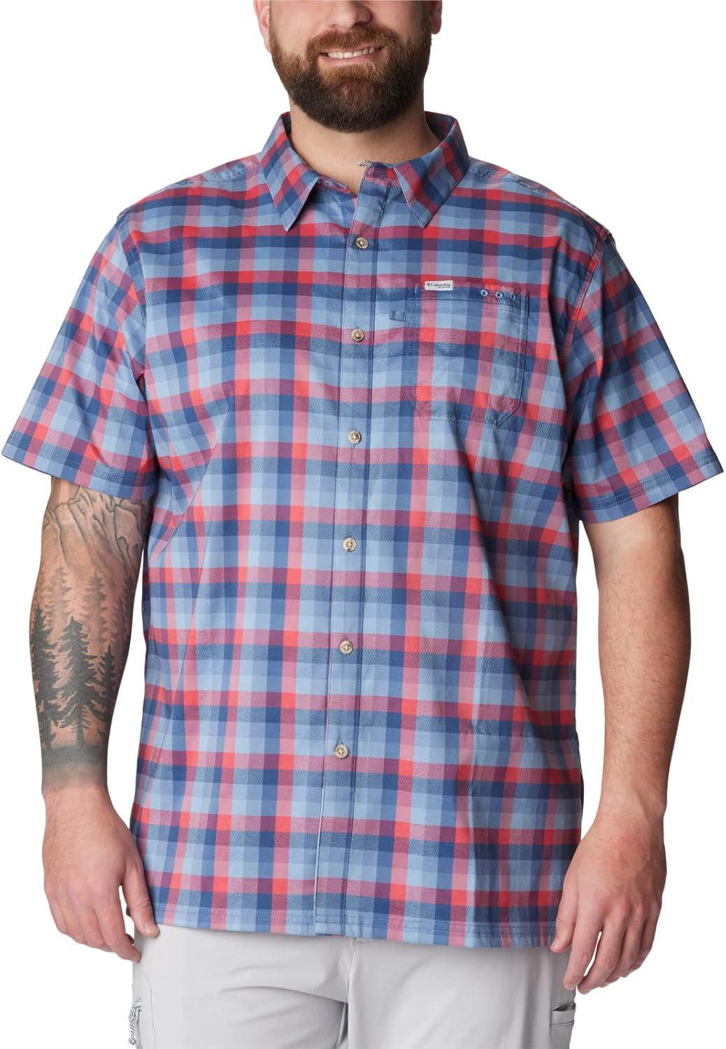 imageColumbia Mens Super Slack Tide Camp Shirt Short SleeveCarbon Mid Gingham