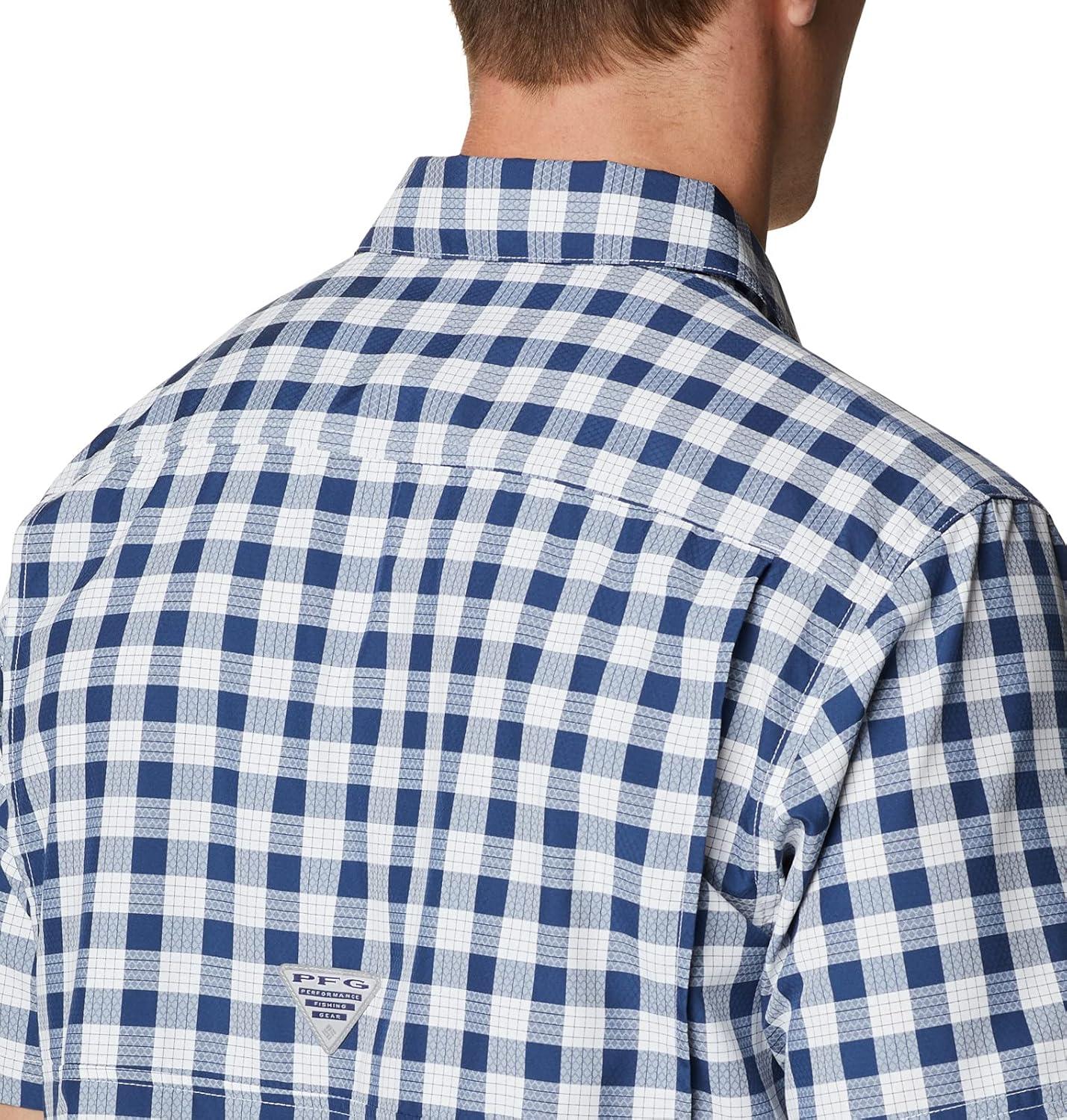 imageColumbia Mens Super Slack Tide Camp Shirt Short SleeveCarbon Palaka Plaid