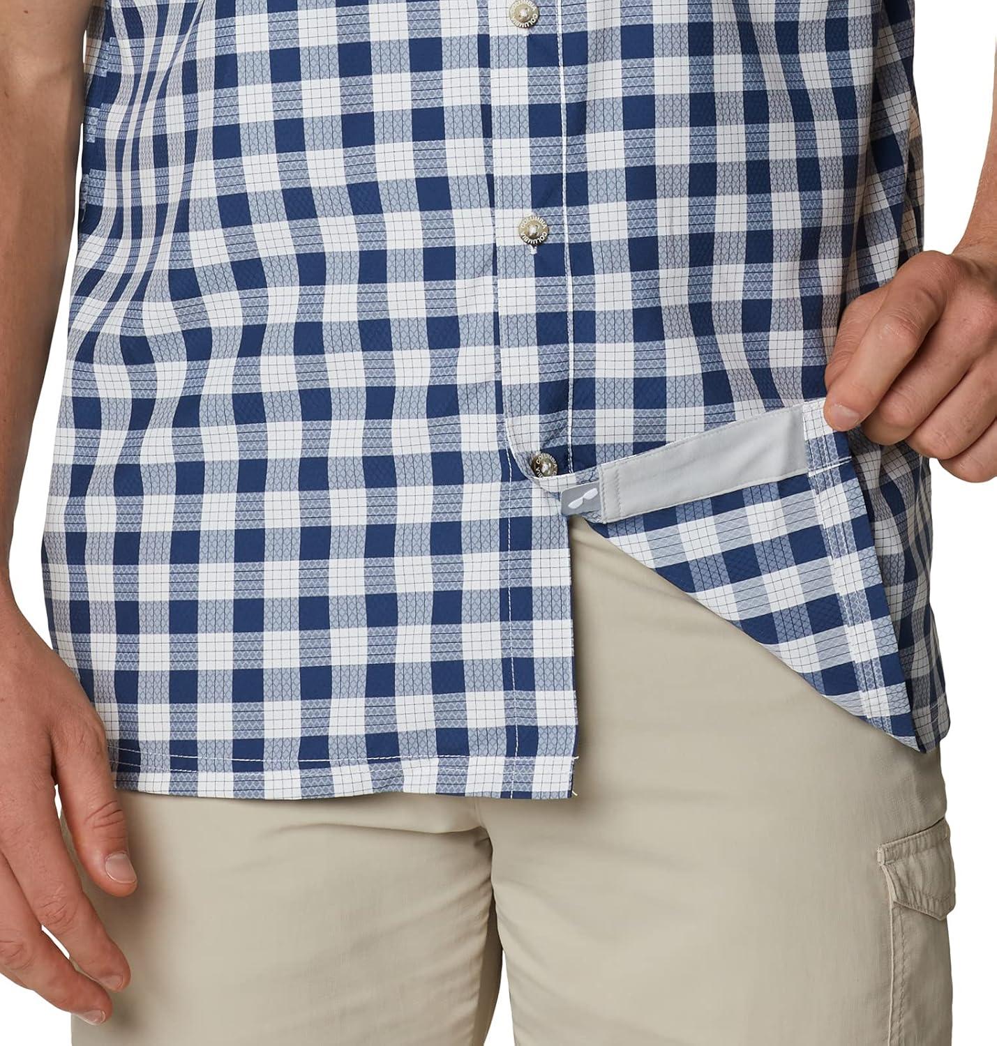 imageColumbia Mens Super Slack Tide Camp Shirt Short SleeveCarbon Palaka Plaid