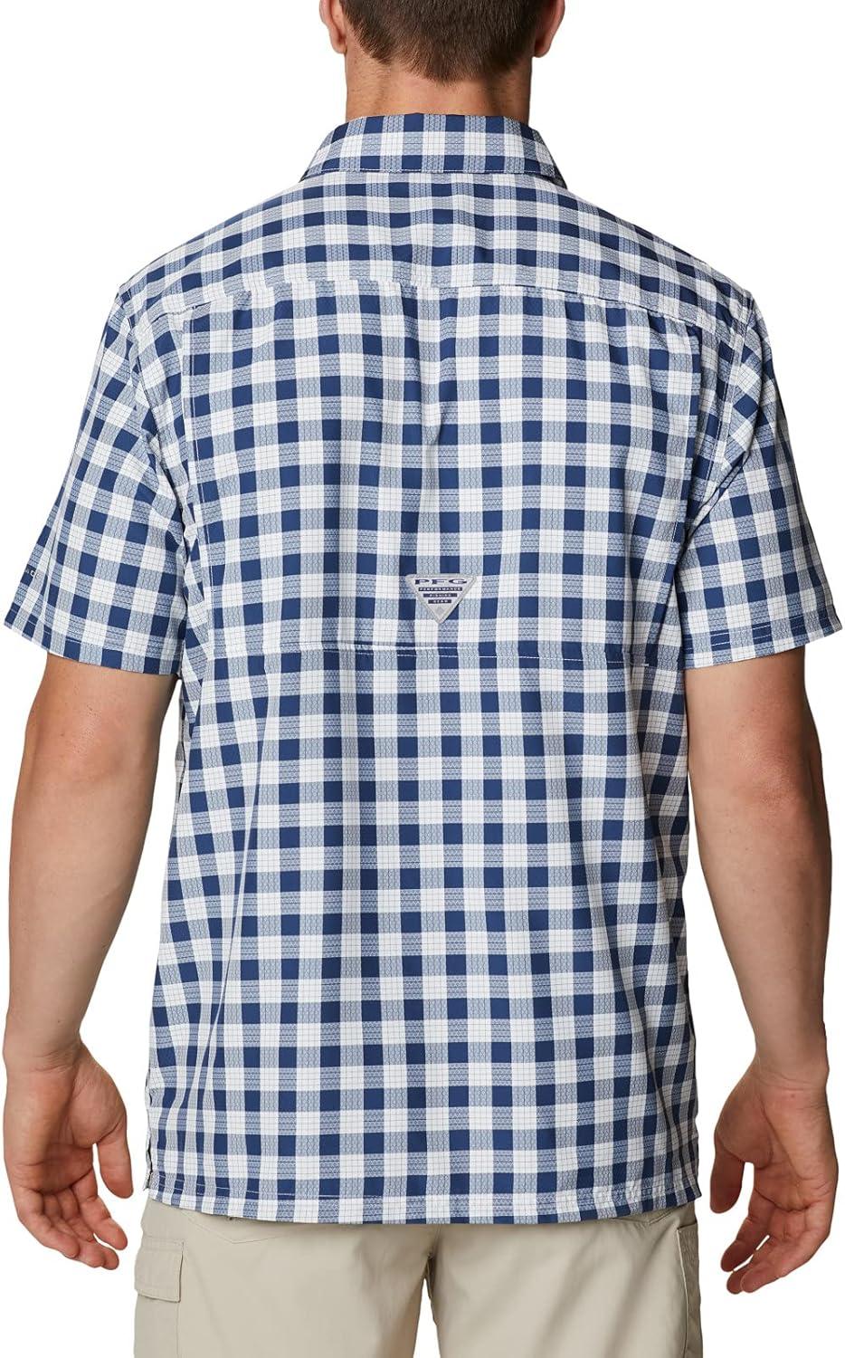 imageColumbia Mens Super Slack Tide Camp Shirt Short SleeveCarbon Palaka Plaid