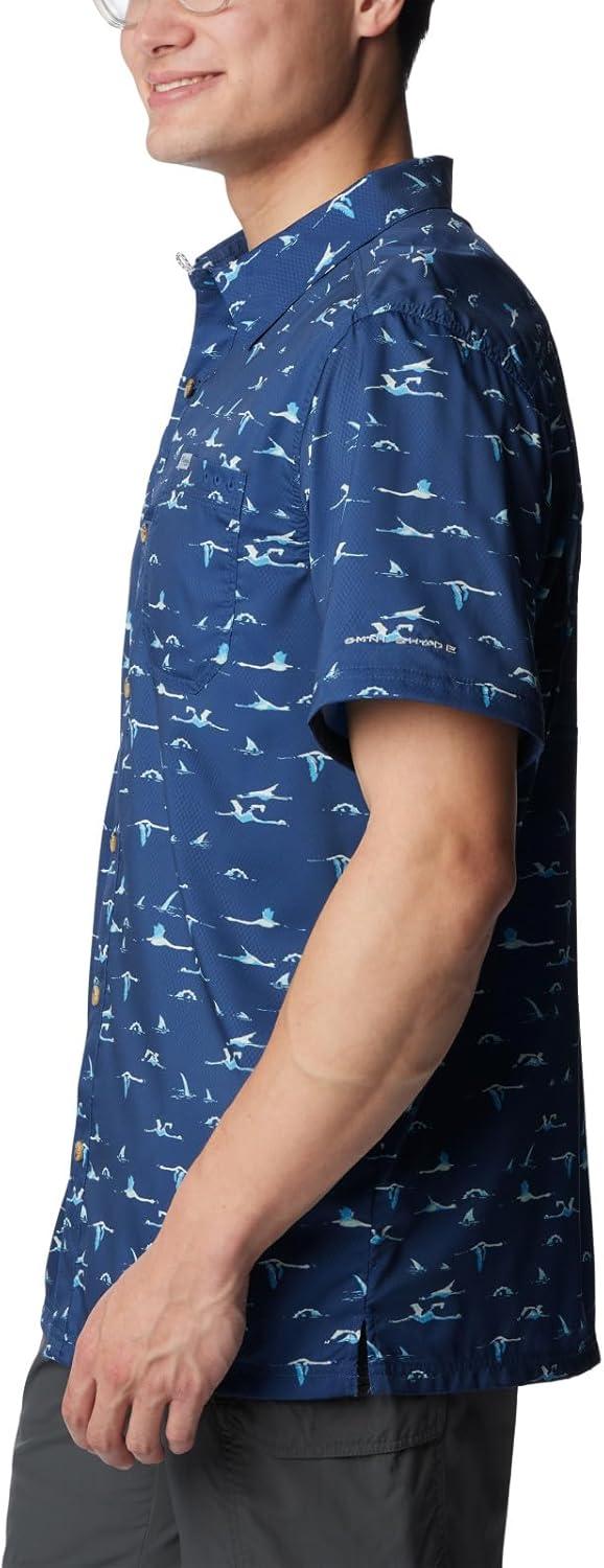 imageColumbia Mens Super Slack Tide Camp Shirt Short SleeveCarbon Tailfins Print