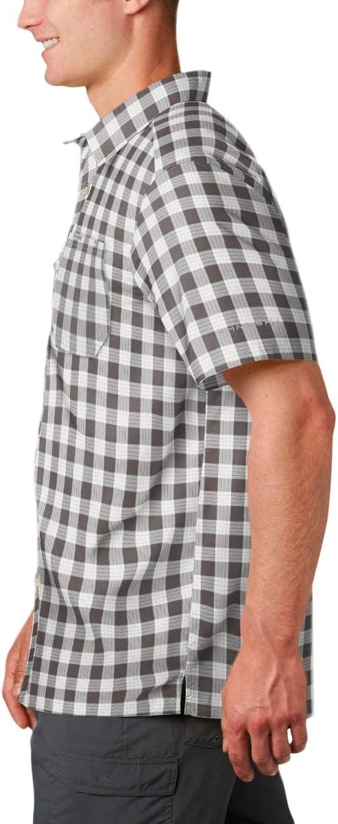 imageColumbia Mens Super Slack Tide Camp Shirt Short SleeveCity Grey Palaka Plaid