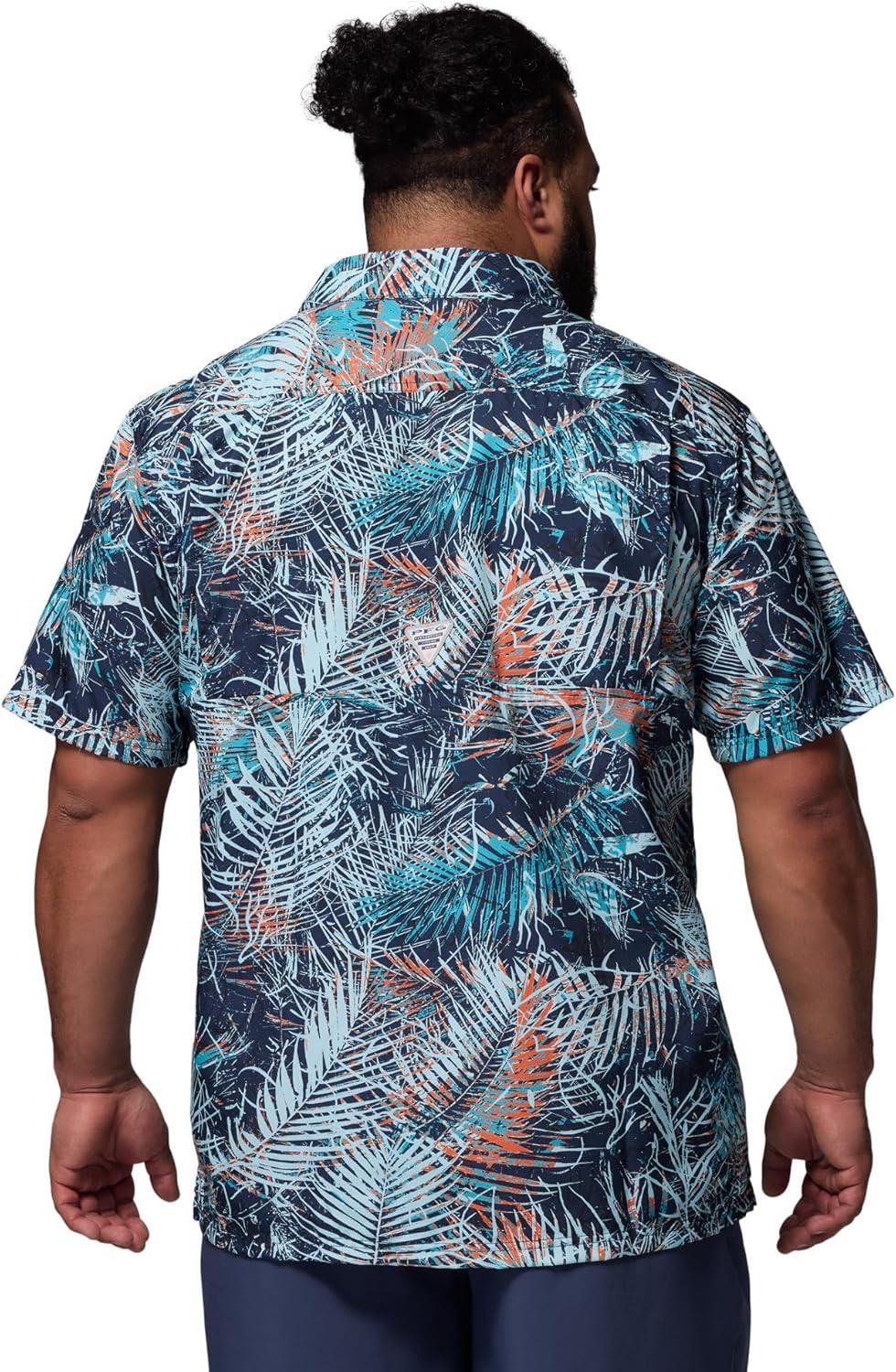 imageColumbia Mens Super Slack Tide Camp Shirt Short SleeveCollegiate Navy Hooked Up