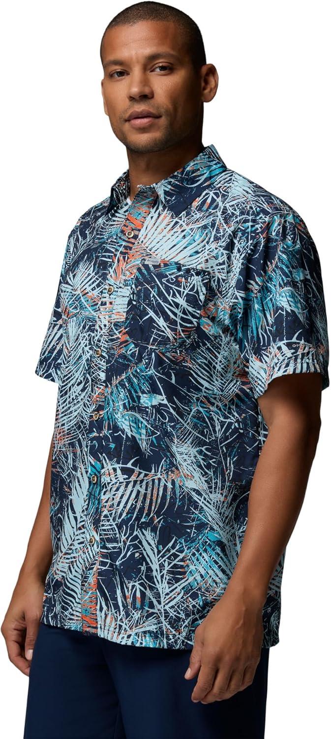 imageColumbia Mens Super Slack Tide Camp Shirt Short SleeveCollegiate Navy Hooked Up