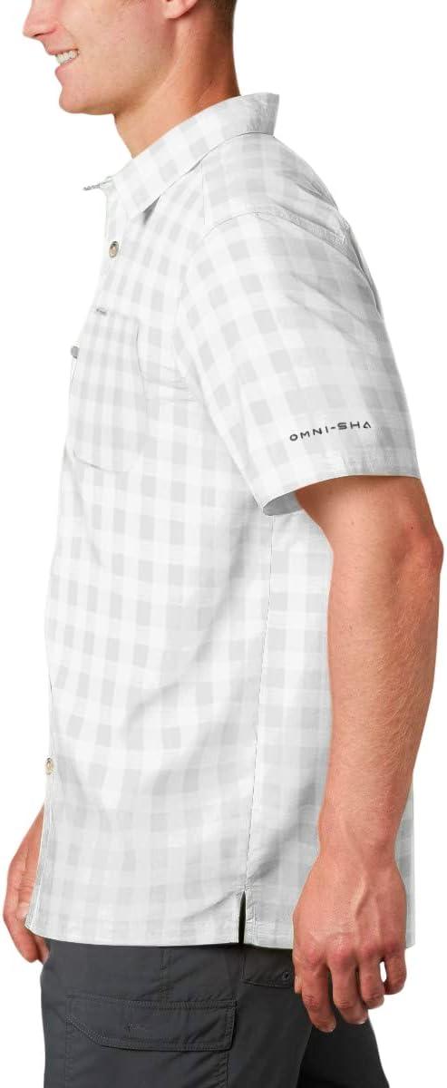 imageColumbia Mens Super Slack Tide Camp Shirt Short SleeveCool Grey Palaka Plaid