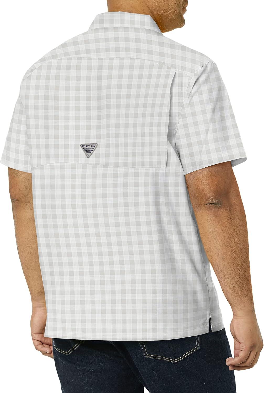 imageColumbia Mens Super Slack Tide Camp Shirt Short SleeveCool Grey Palaka Plaid