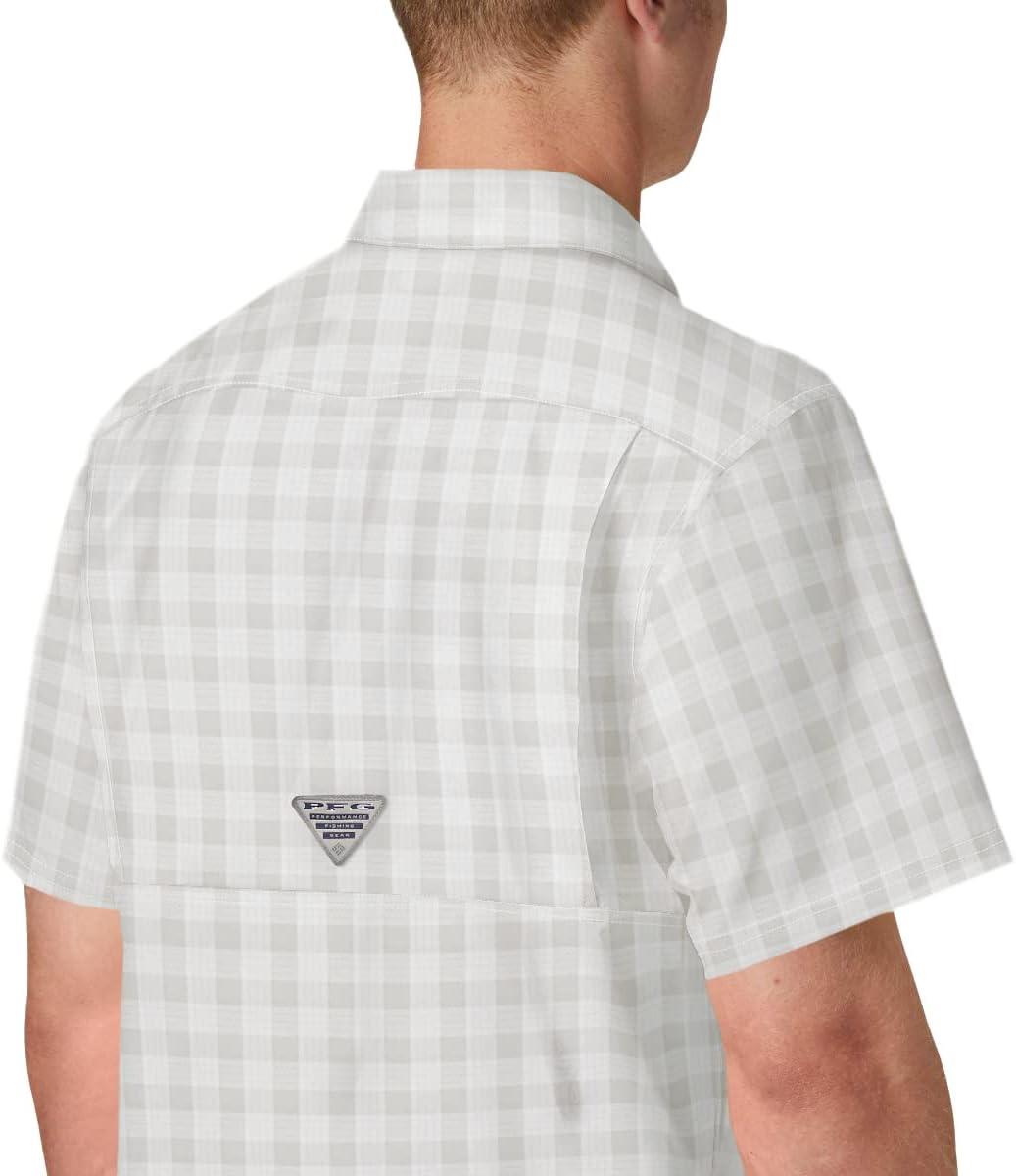 imageColumbia Mens Super Slack Tide Camp Shirt Short SleeveCool Grey Palaka Plaid