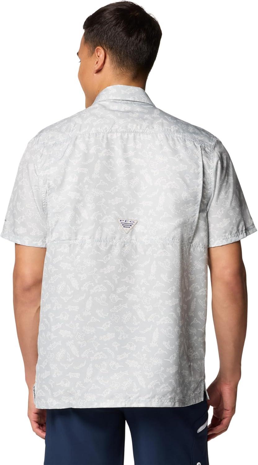 imageColumbia Mens Super Slack Tide Camp Shirt Short SleeveCool Grey Texas Time