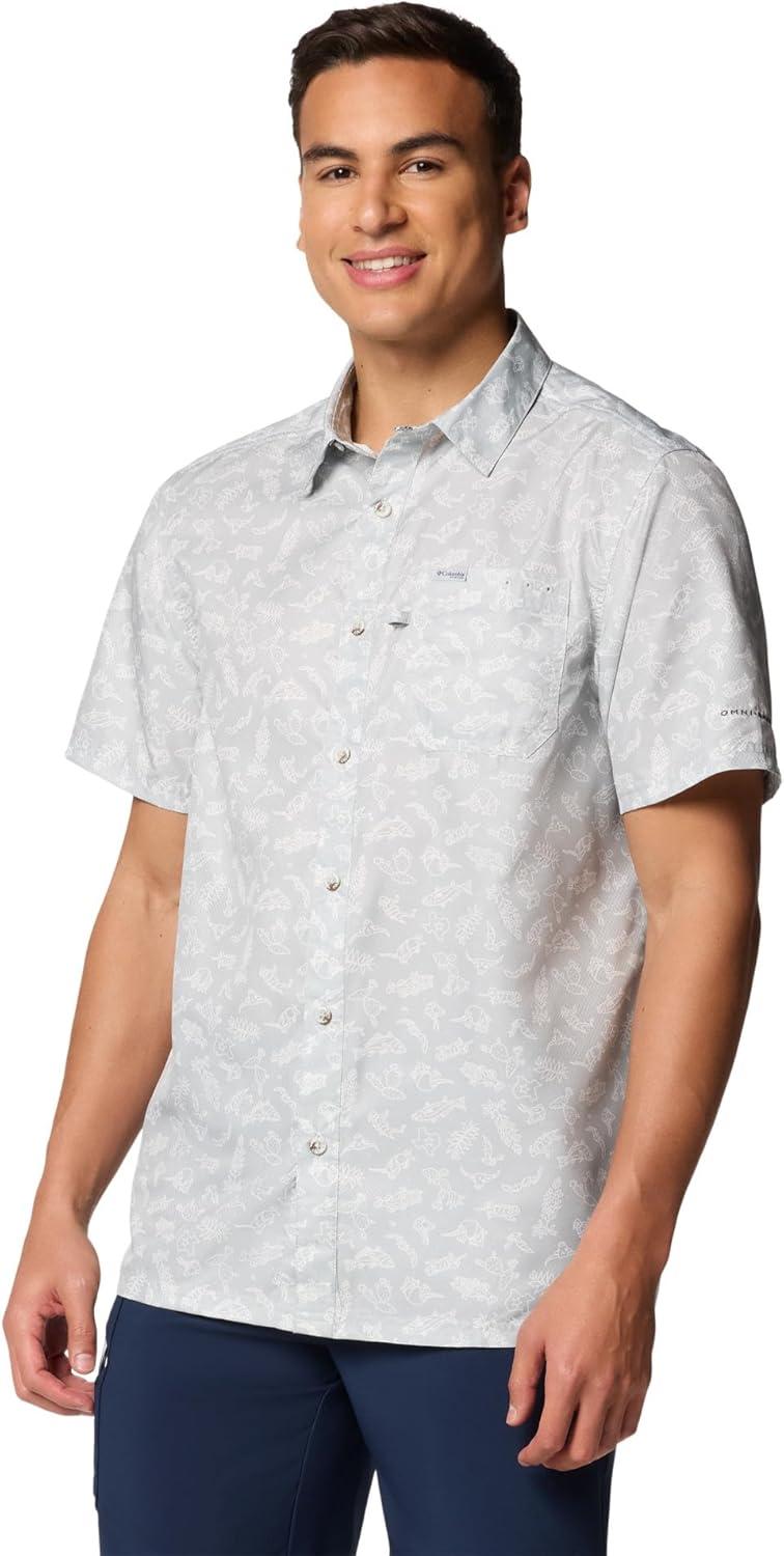 imageColumbia Mens Super Slack Tide Camp Shirt Short SleeveCool Grey Texas Time
