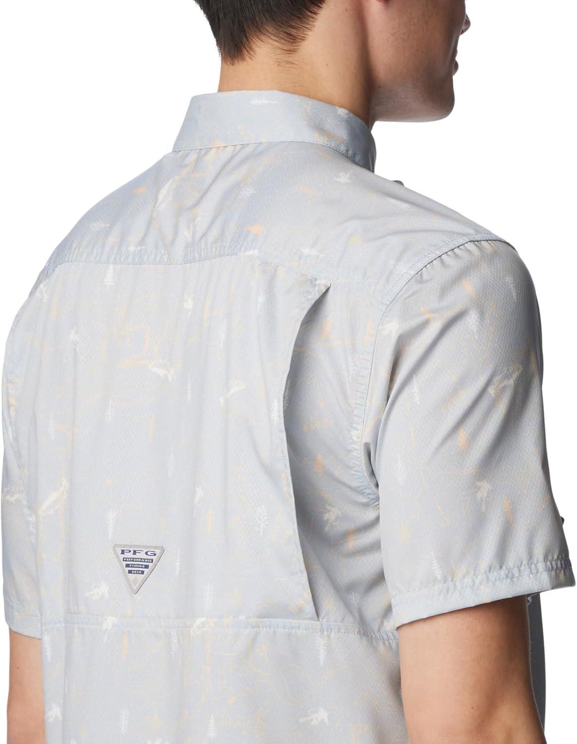 imageColumbia Mens Super Slack Tide Camp Shirt Short SleeveCool Grey Trout N About Print