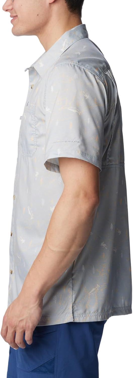 imageColumbia Mens Super Slack Tide Camp Shirt Short SleeveCool Grey Trout N About Print