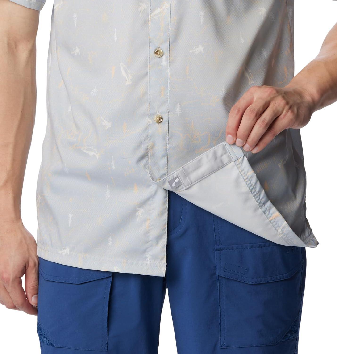 imageColumbia Mens Super Slack Tide Camp Shirt Short SleeveCool Grey Trout N About Print