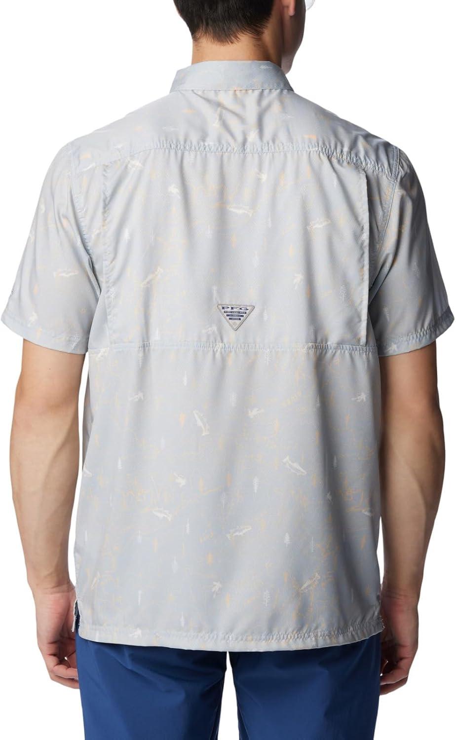 imageColumbia Mens Super Slack Tide Camp Shirt Short SleeveCool Grey Trout N About Print