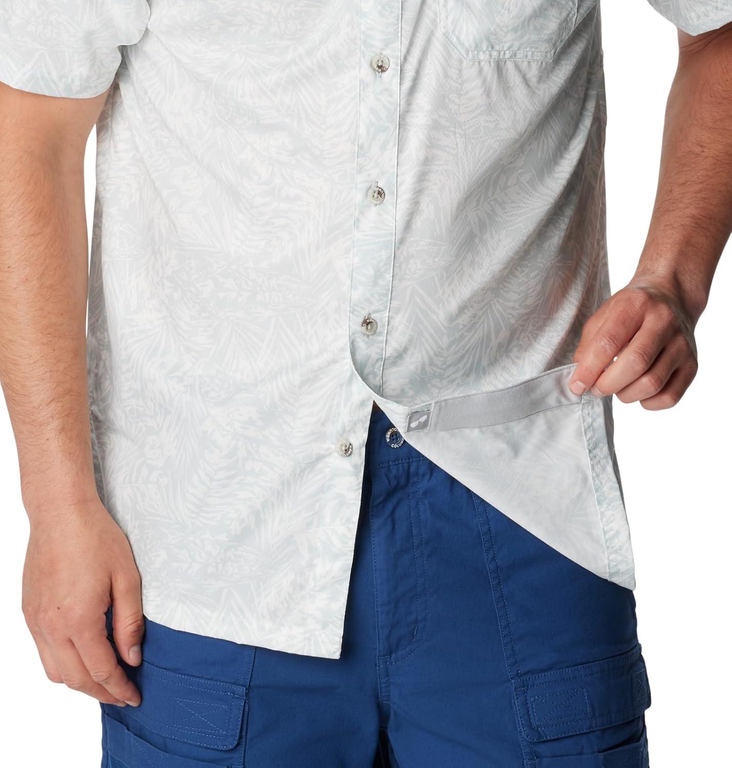 imageColumbia Mens Super Slack Tide Camp Shirt Short SleeveCool Grey Tunado Tonal