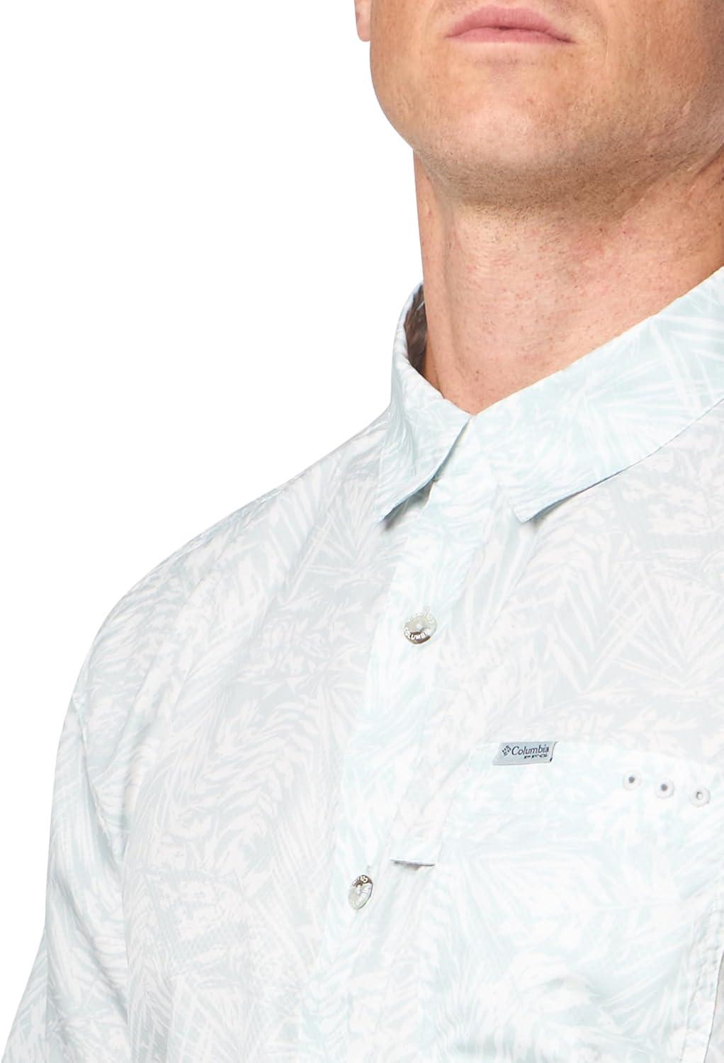 imageColumbia Mens Super Slack Tide Camp Shirt Short SleeveCool Grey Tunado Tonal
