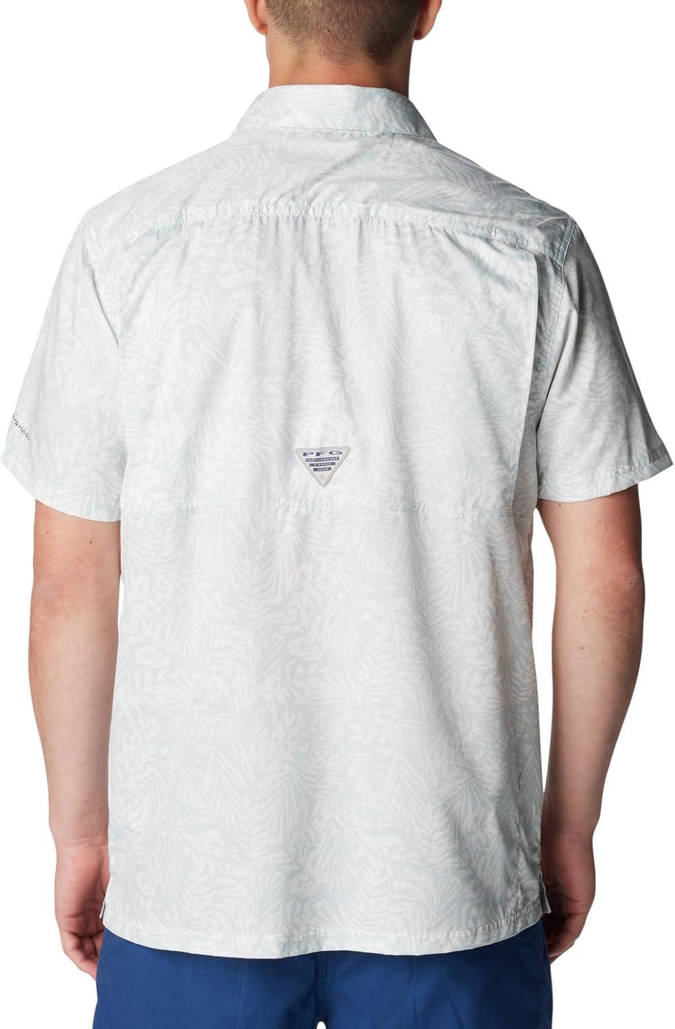 imageColumbia Mens Super Slack Tide Camp Shirt Short SleeveCool Grey Tunado Tonal