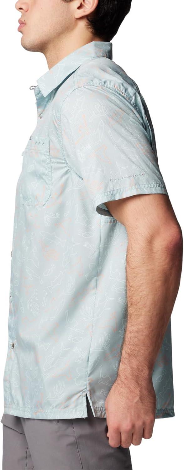 imageColumbia Mens Super Slack Tide Camp Shirt Short SleeveCrushed Blue Casted N Blasted