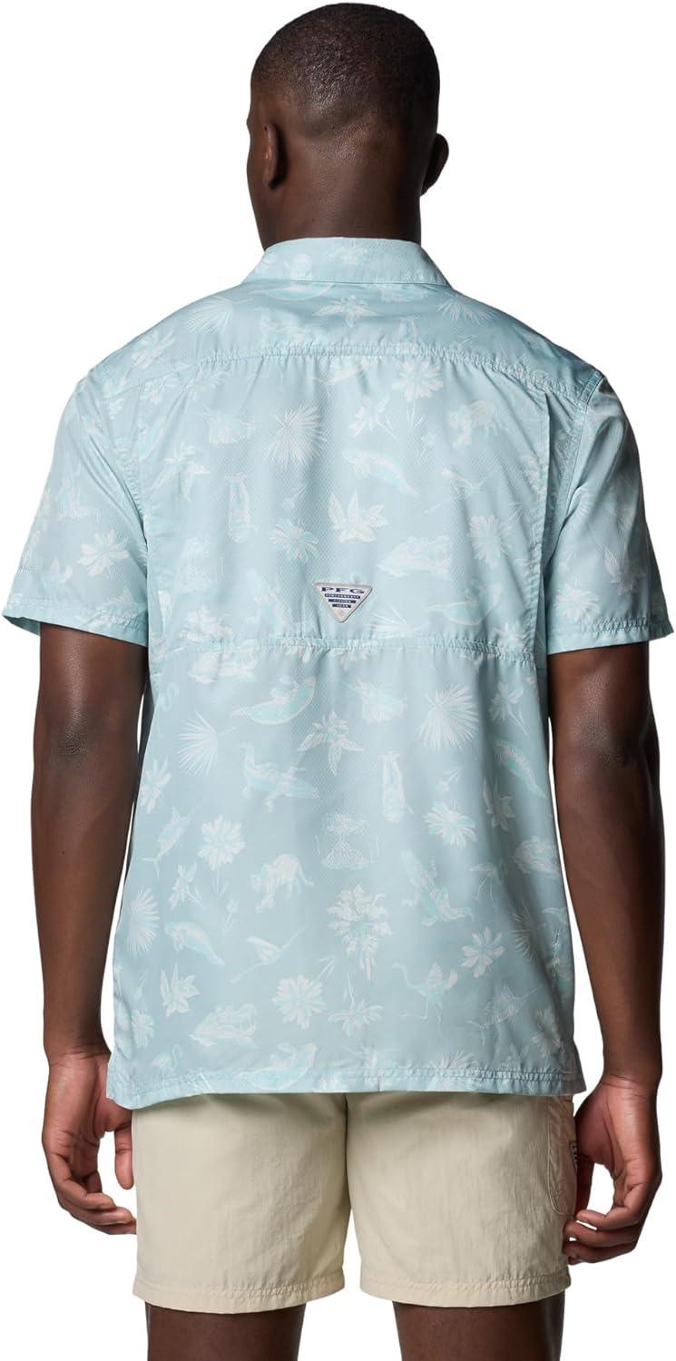 imageColumbia Mens Super Slack Tide Camp Shirt Short SleeveCrushed Blue Floridays