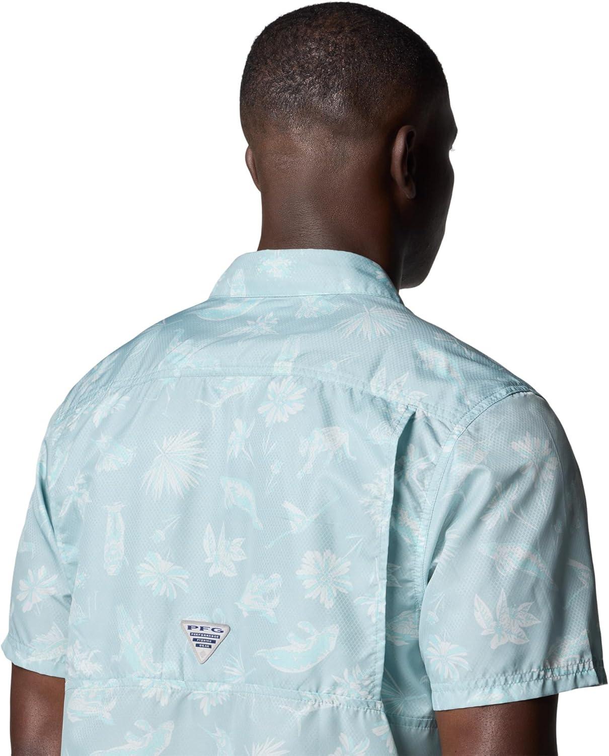 imageColumbia Mens Super Slack Tide Camp Shirt Short SleeveCrushed Blue Floridays